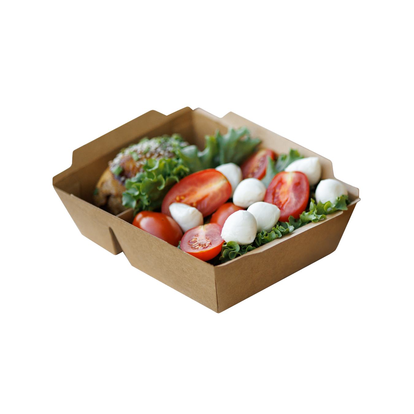 Lunch boxy dwudzielne papierowe kraft z pokrywkami