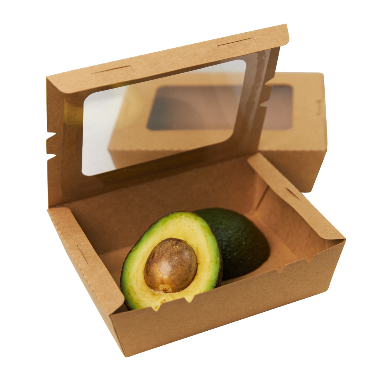 Lunch boxy papierowe kraft z oknem